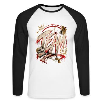Équipe - T-shirt baseball manches longues Homme - blanc/noir - Devant - Nik (191cm)