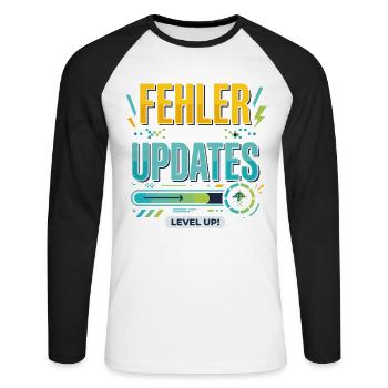 Fehler Werden Updates Level Up - Unisex Baseballshirt langarm - Weiß/Schwarz - Vorne - Nik (191cm)