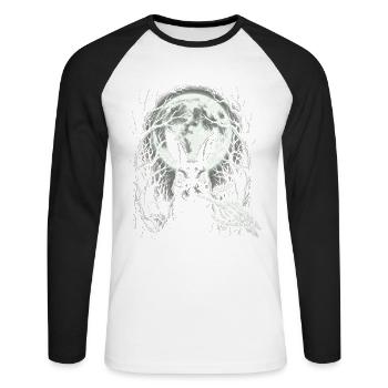 Skeleton Boop Flippant Mignon Gothique - T-shirt baseball manches longues Homme - blanc/noir - Devant - Nik (191cm)