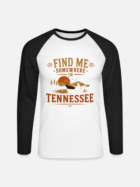 Tennessee Fischer Angler Fischfang See - Unisex Baseballshirt langarm - Weiß/Schwarz