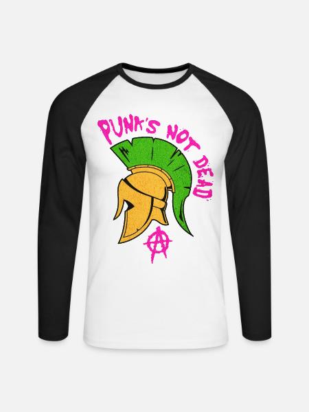 PUNKS NOT DEAD - Unisex Baseballshirt langarm - Weiß/Schwarz