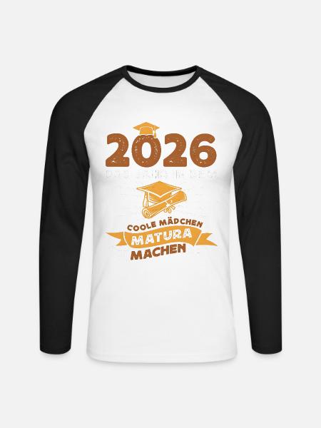 Coole Mädchen Matura Geschenk - Unisex Baseballshirt langarm - Weiß/Schwarz