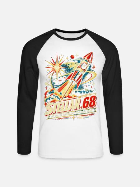 Feuerwerk Rakete Silvester - Unisex Baseballshirt langarm - Weiß/Schwarz
