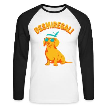 Desmiregal Spruch - Lustiger Dackel Hund Humor - Unisex Baseballshirt langarm - Weiß/Schwarz - Vorne - Nik (191cm)