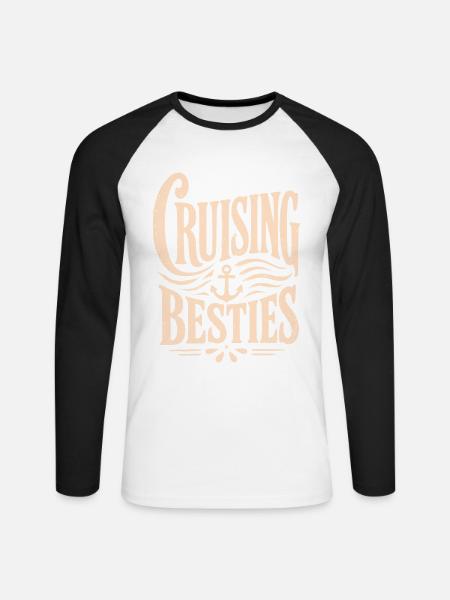 Cruising Besties - Unisex Baseballshirt langarm - Weiß/Schwarz