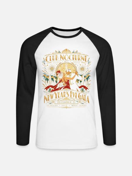 New Years Eve Gala - Unisex Baseballshirt langarm - Weiß/Schwarz