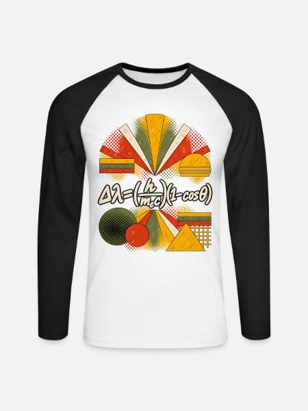 Compton-Streuung – Physikalische Gleichung - Unisex Baseballshirt langarm - Weiß/Schwarz