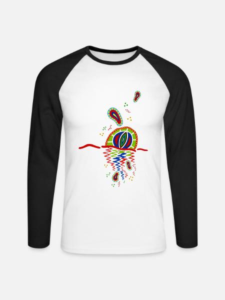 Udaya Netra - Unisex Baseballshirt langarm - Weiß/Schwarz