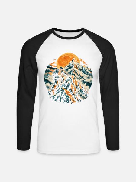 Klettern, Bergsteigen, Kletterer, Berg - Unisex Baseballshirt langarm - Weiß/Schwarz