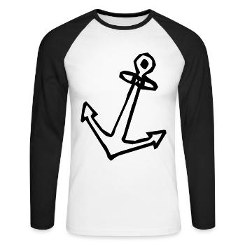 Anchor - Unisex Long Sleeve Baseball T-Shirt - white/black - Front - Nik (191cm)