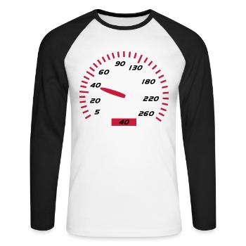 Birthday - 40 - Unisex Long Sleeve Baseball T-Shirt - white/black - Front - Nik (191cm)