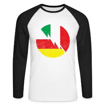 Half Italian half German - Unisex Long Sleeve Baseball T-Shirt - white/black - Front - Nik (191cm)