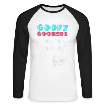 Axolotl - T-shirt baseball manches longues Homme - blanc/noir - Devant - Nik (191cm)