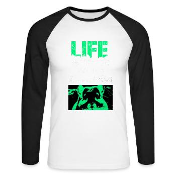Chinchilla - Unisex Long Sleeve Baseball T-Shirt - white/black - Front - Nik (191cm)