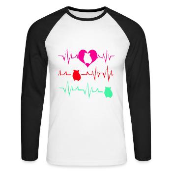 Chinchilla Geschenk Südamerika Nagetier Haustier - Unisex Baseballshirt langarm - Weiß/Schwarz - Vorne - Nik (191cm)