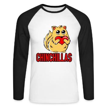 Chinchilla Geschenk Südamerika Nagetier Haustier - Unisex Baseballshirt langarm - Weiß/Schwarz - Vorne - Nik (191cm)