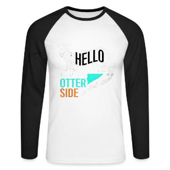 Otter - Unisex Baseballshirt langarm - Weiß/Schwarz - Vorne - Nik (191cm)