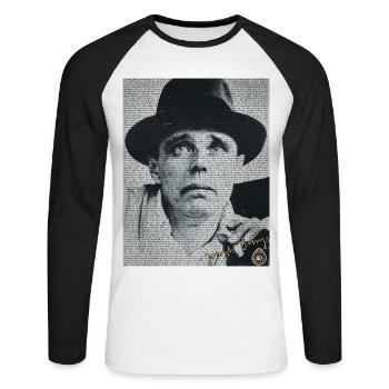 LiD - Joseph Beuys Sonderedition - Unisex Baseballshirt langarm - Weiß/Schwarz - Vorne - Nik (191cm)