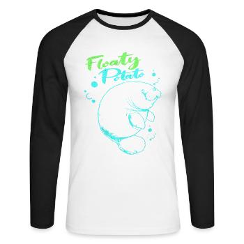 Manatee - Unisex Long Sleeve Baseball T-Shirt - white/black - Front - Nik (191cm)