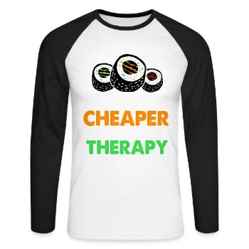Sushi Go Rice Japan Tokyo Miso Nigiri Maki Udon - Unisex Long Sleeve Baseball T-Shirt - white/black - Front - Nik (191cm)