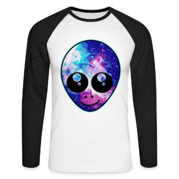 Aliens - Unisex Long Sleeve Baseball T-Shirt - white/black - Front - Nik (191cm)