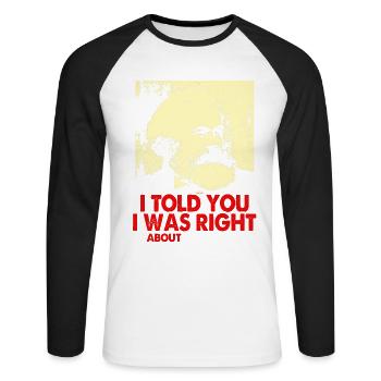 Kommunismus Lenin Marx Klassenkampf Sozial - Unisex Baseballshirt langarm - Weiß/Schwarz - Vorne - Nik (191cm)