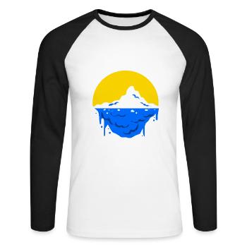 Climate Change Earth Day Environmental Protection Eco Organic Earth - Unisex Long Sleeve Baseball T-Shirt - white/black - Front - Nik (191cm)