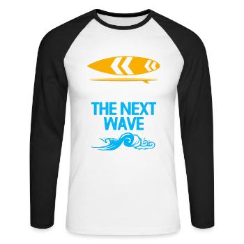Kiteboard Kite kite-kite-cadeau kite-surf - T-shirt baseball manches longues Homme - blanc/noir - Devant - Nik (191cm)