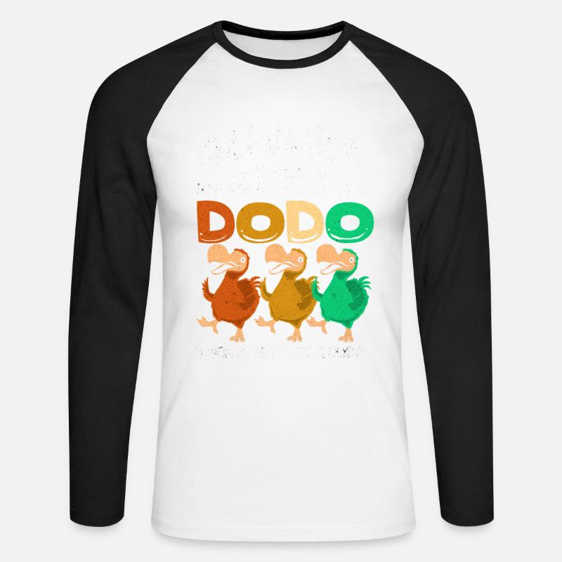 Dodo - Unisex Baseballshirt langarm - Weiß/Schwarz
