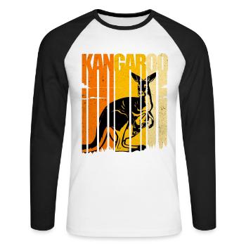 Kangaroo - Unisex Long Sleeve Baseball T-Shirt - white/black - Front - Nik (191cm)