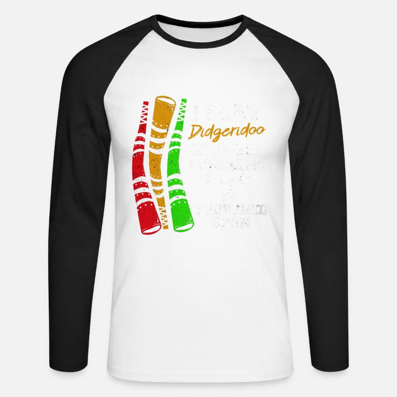 Didgeridoo - Unisex Baseballshirt langarm - Weiß/Schwarz