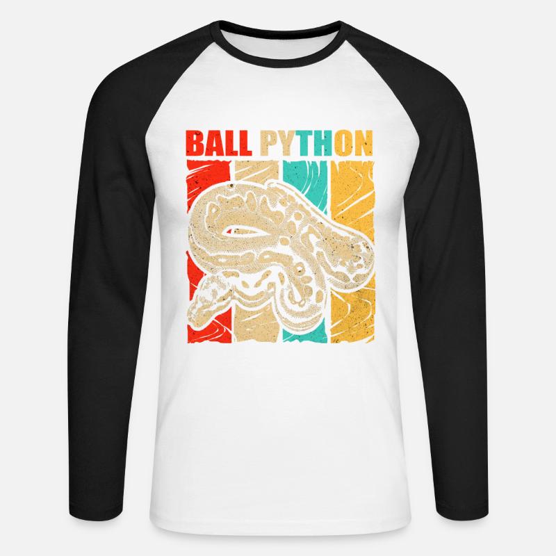 Python - Unisex Baseballshirt langarm - Weiß/Schwarz