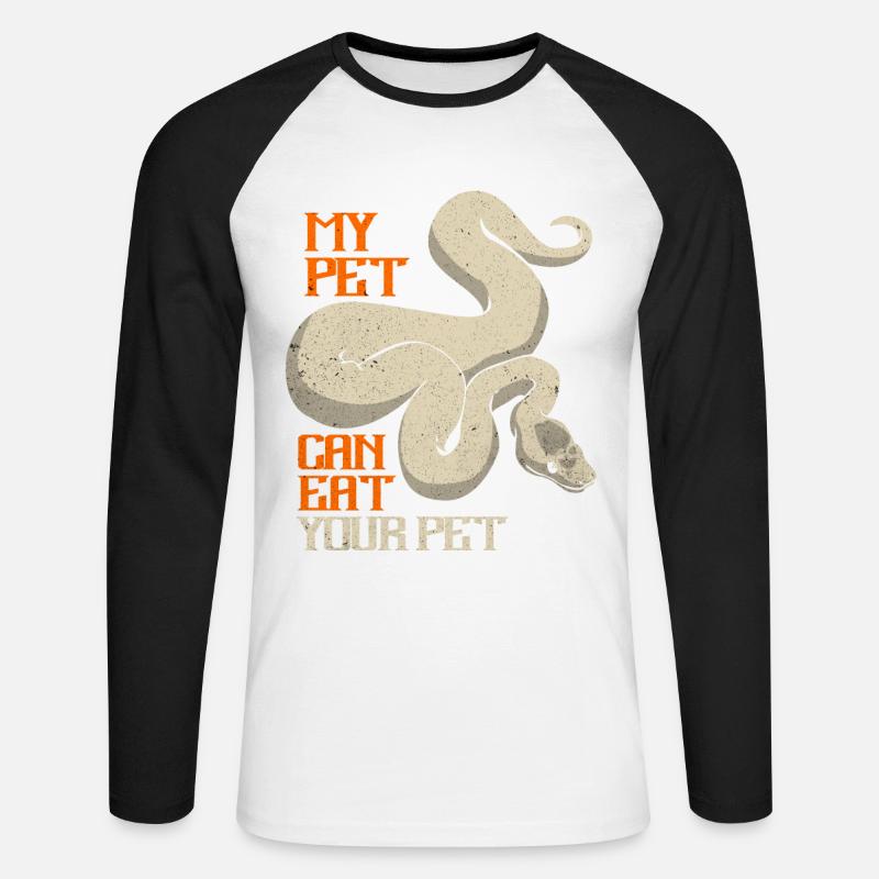 Python - Unisex Baseballshirt langarm - Weiß/Schwarz