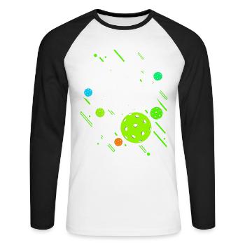 Pickleball Ball Sport Grandma Senior Grandpa Gift Idea - Unisex Long Sleeve Baseball T-Shirt - white/black - Front - Nik (191cm)