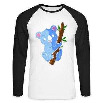 Koala - Unisex Long Sleeve Baseball T-Shirt - white/black - Front - Nik (191cm)