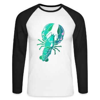Hummer - Unisex Baseballshirt langarm - Weiß/Schwarz - Vorne - Nik (191cm)
