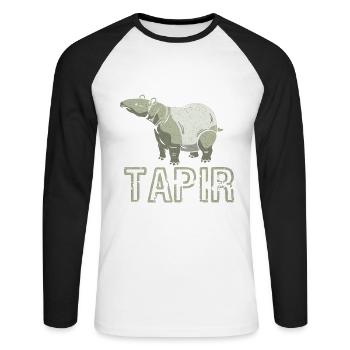 Tapir - T-shirt baseball manches longues Homme - blanc/noir - Devant - Nik (191cm)