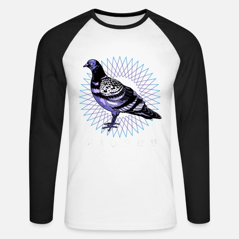 Taube - Unisex Baseballshirt langarm - Weiß/Schwarz