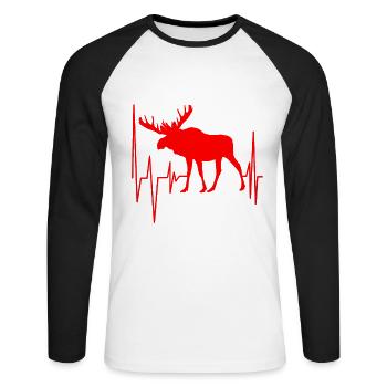 Elk - Unisex Long Sleeve Baseball T-Shirt - white/black - Front - Nik (191cm)