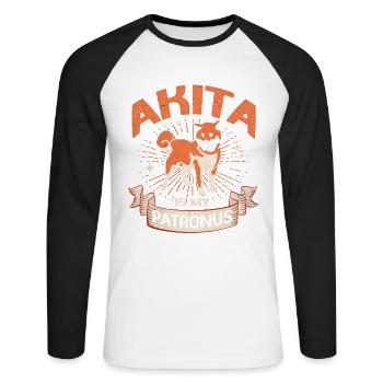 Akita - T-shirt baseball manches longues Homme - blanc/noir - Devant - Nik (191cm)