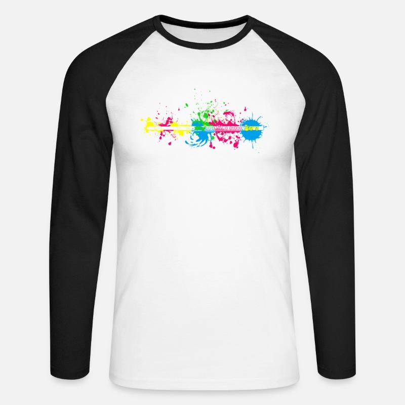 Flöte Querflöte Musiker Geschenke - Unisex Baseballshirt langarm - Weiß/Schwarz