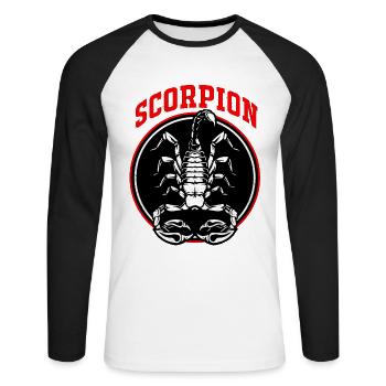 Scorpion - T-shirt baseball manches longues Homme - blanc/noir - Devant - Nik (191cm)