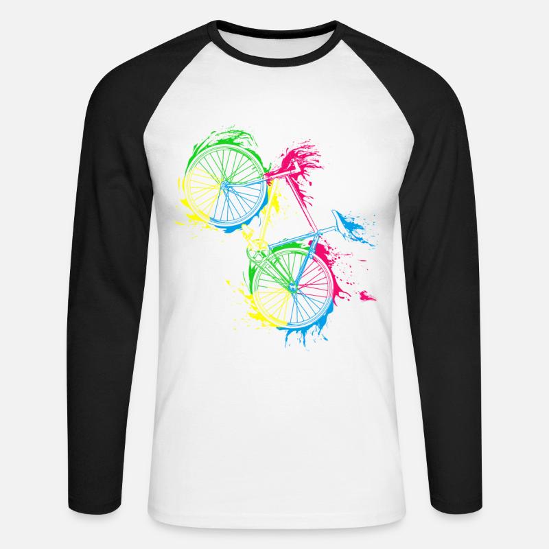 Fahrrad Radfahrer Geschenk - Unisex Baseballshirt langarm - Weiß/Schwarz