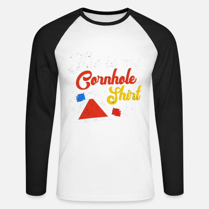 Cornhole - Unisex Baseballshirt langarm - Weiß/Schwarz
