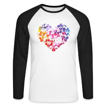 Violoncelle musicien cadeau pour violoncelle joueur - T-shirt baseball manches longues Homme - blanc/noir - Devant - Nik (191cm)