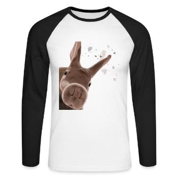 Curious Aardvark - Unisex Long Sleeve Baseball T-Shirt - white/black - Front - Nik (191cm)