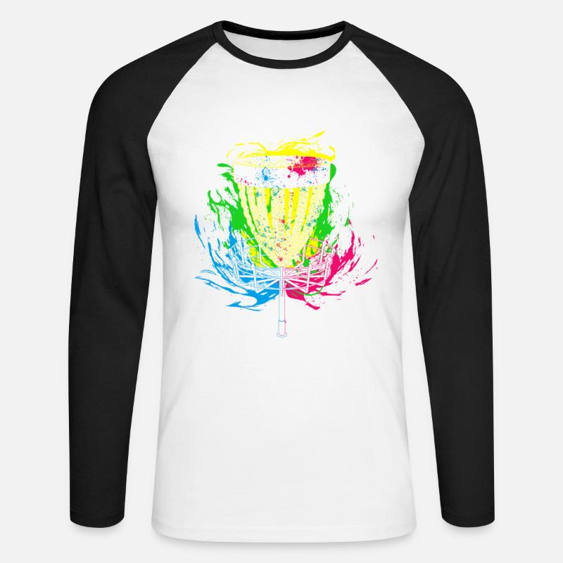 Splash Disc Golf - Unisex Baseballshirt langarm - Weiß/Schwarz