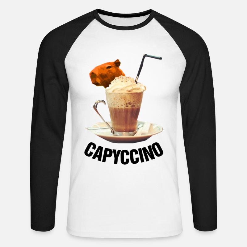 capybara niedlich - Unisex Baseballshirt langarm - Weiß/Schwarz