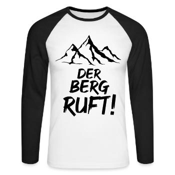 Der Berg ruft - Unisex Baseballshirt langarm - Weiß/Schwarz - Vorne - Nik (191cm)