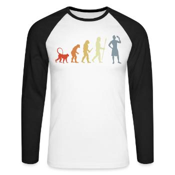 Evolution Amateurs de crème glacée - T-shirt baseball manches longues Homme - blanc/noir - Devant - Nik (191cm)
